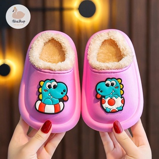 [SẴN - VIDEO THẬT] Dép Sục Cross Lót Lông Hình Khủng Long Cho Bé Trai Bé Gái K046