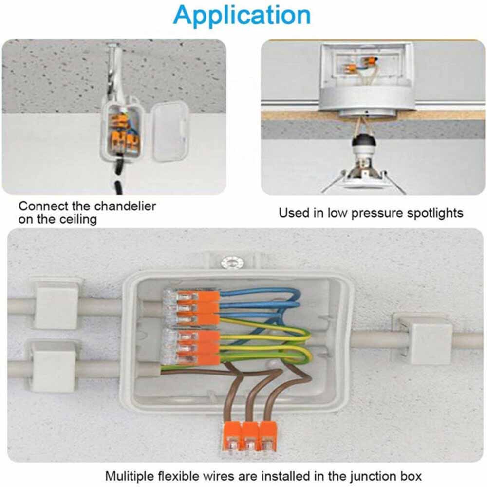 90Pcs For Wago 221 Electrical Connectors Wire Block Clamp Terminal Cable