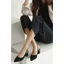 Giày sandal nữ cao gót 5phan & 3p mũi nhọn chất liệu xi lộn Anna gót vuông kiểu dáng slingback _A064