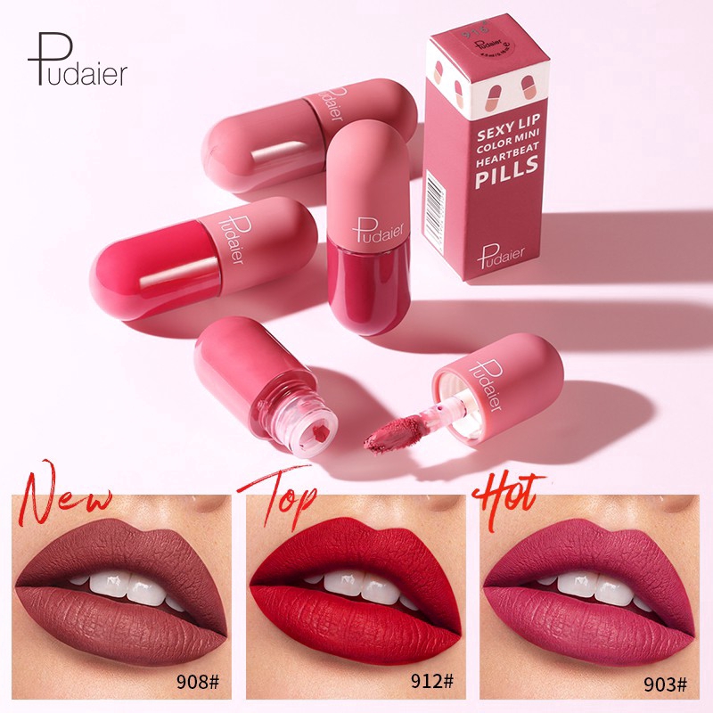 Ảnh Son môi Pudaier thiết kế dạng viên con nhộng lâu trôi 18 màu tùy chọn 13g 2