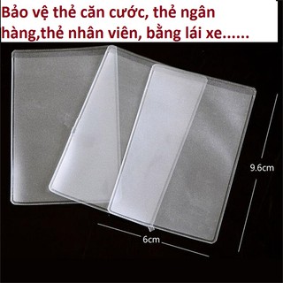 Combo 2 Bao Nhựa PVC Trong Suốt Dùng Đựng Thẻ, Bảo Vệ Thẻ Căn Cước, Bằng Lái Xe, Thẻ Ngân Hàng ...