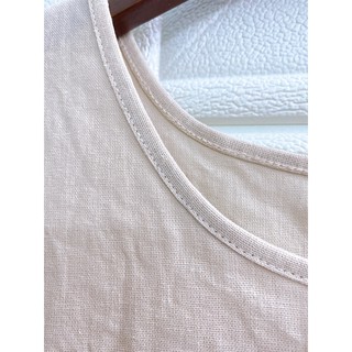 JUNE LINEN S03-Set LINEN - Áo sát nách bèo lai + short. Hình và video shop tự chụp/quay