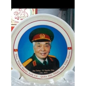 Đĩa Tranh Đá 20cm Hoặc 25cm Trang Trí Phòng Khách - Quà Tặng Lưu Niệm Cho Hội Nghị- Hình Bác Hồ Và Bác Giáp Ý Nghĩa