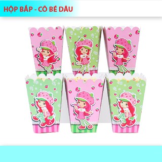 (9 Mẫu) Hộp đựng bắp + tem cắm mẫu bé gái SET 6 cái