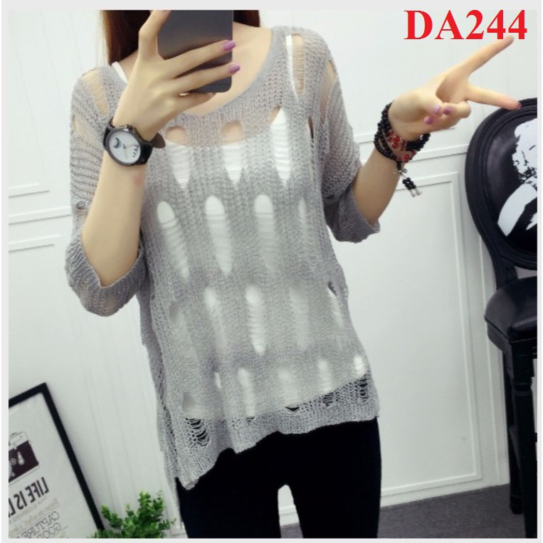 Set Áo Len Rách Rưới Cực Đẹp-DA244 | Shopee Việt Nam