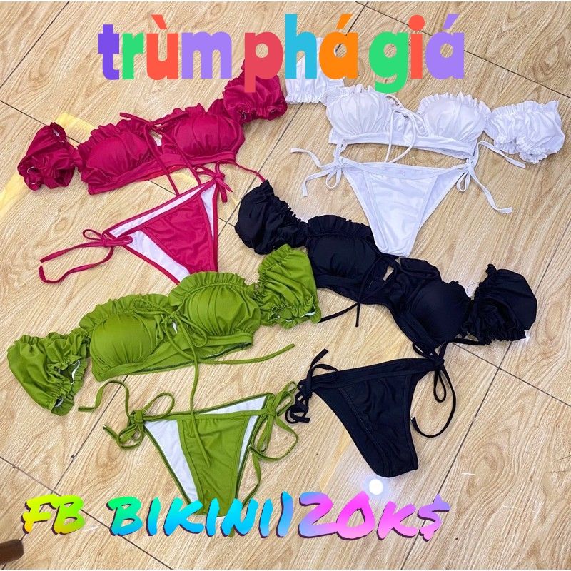 Bikini 2 Mảnh Tay Phồng Siêu Nét – Thời Trang Biển