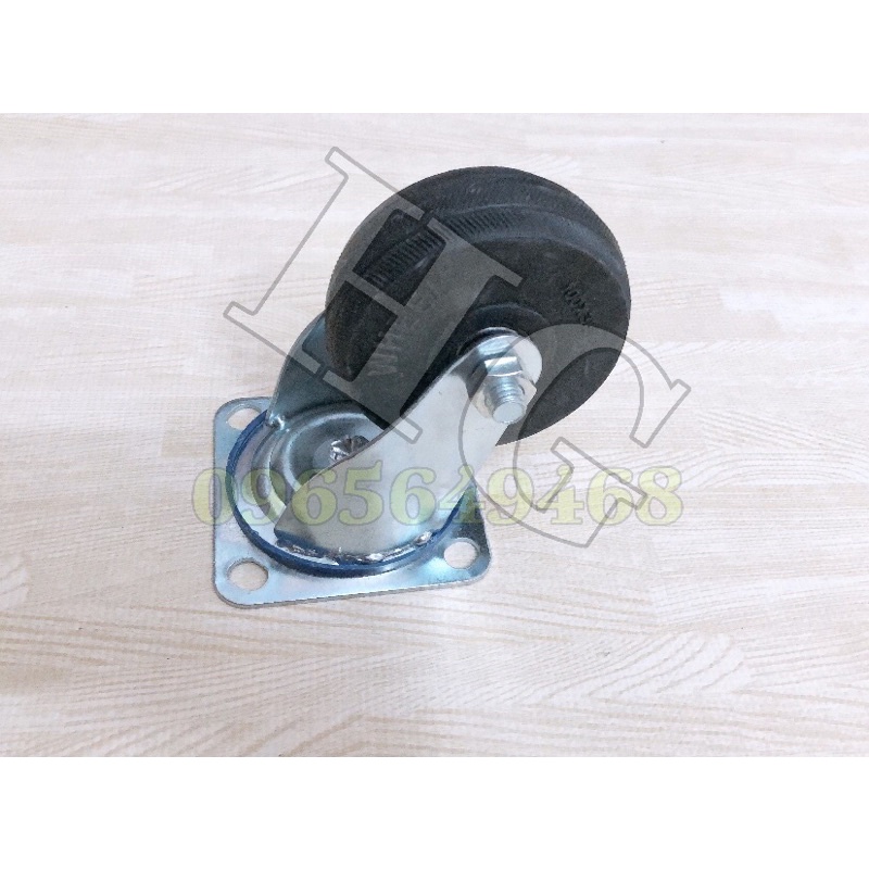 Bánh Xe Đen CAO SU 100x38mm Chịu Tải 200kg Bánh Xoay, Bánh Cố Định(ẢNH THẬT)