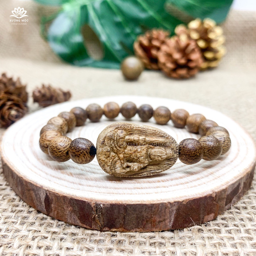 Ảnh Vòng tay trầm hương mặt phật bản mệnh 12 con giáp theo tuổi Tròn Đơn Tóc Vườn - Xưởng Mộc Việt 4