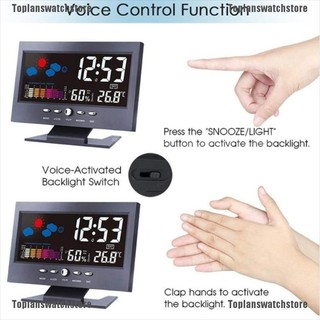 Đồng Hồ Báo Thức Điện Tử Màn Hình Màu LCD Hiển Thị Thời Tiết