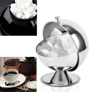 MOON Đường Bát Có Nắp Thép Không Gỉ Đường Hộp Đựng Gia Vị Gia Vị Lọ Gia Vị Muối Nhà Bếp Phục Vụ Cho Counterto