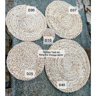 Thảm Lót Lục Bình Tròn Vintage Decor Từ 10cm Đến 40cm - Dùng Lót Bàn Ăn - Lót Ly - Lót Nồi - Trang Trí - Chụp Ảnh SP