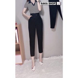 Quần tây nữ công sở dáng baggy 3 nút gài thiết kế đep vải dày dặn