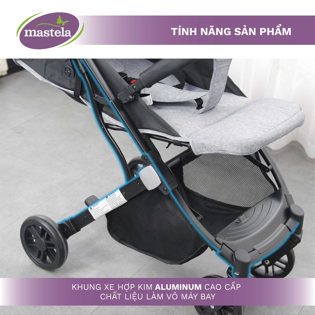 Mô tả Xe Đẩy Em Bé Mastela 275 Đa Chức Năng Cao Cấp, chất liệu aluminium, gấp gọn mang lên máy bay - 7