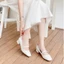 Giày Mery Jane Nữ 3 Phân Mũi Vuông, Guốc Cao Gót Đế Vuông 3cm Da Mềm Annmodels_1004QNTXM