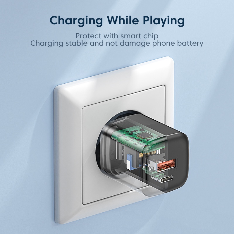 Mô tả Củ sạc KUULAA 4.0 3.0 33W PD 3.0 sạc nhanh phích cắm US EU thích hợp cho iPhone Xiaomi - 3