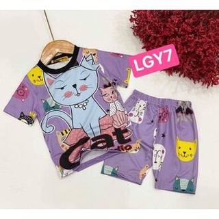 [7-9kg] Sét lửng bé gái chất thun lạnh loại 1 mềm mịn mát in 3D size nhí
