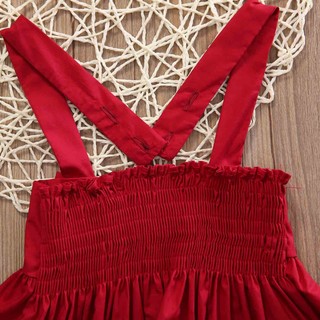 0-3 Tuổi Tập Đi Bé Gái Không Tay Màu Đỏ Sling Đầm Nơ Dễ Thương Không Dây Lưng Công Chúa Đầm Tổng Thể Cho Giáng Sinh / Năm Mới