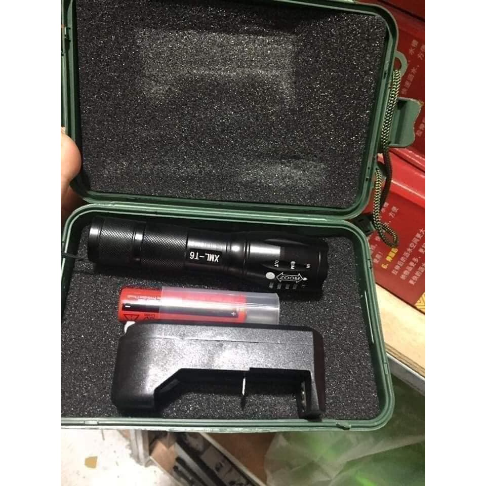 đèn pin siêu sáng cầm tay sạc pin 6800W- Police  thời gian chiếu sáng dài công nghệ Đức bảo hành 12 tháng