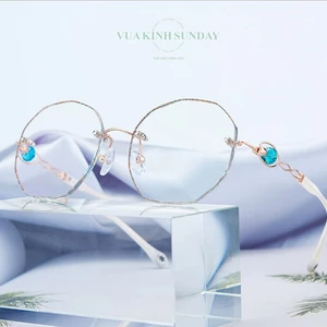 Gọng kính cận khoan không viền nữ VD185