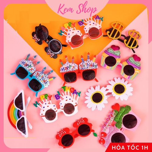 Kính Happy Birthday chụp hình sinh nhật vui nhộn Kem Shop, kính sinh nhật nhiều mẫu trang trí sinh nhật - Kemshop K88