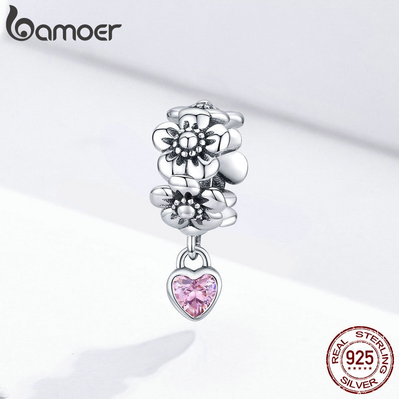 Mặt Trang Sức Bamoer Bằng Bạc 925 Hình Trái Tim Thời Trang Cho Nữ