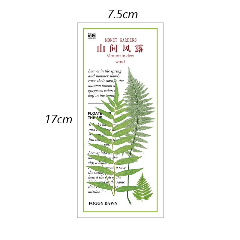 Sticker vintage trang trí hình hoa lá retro trong suốt chống nước HD165-K63 DIY sổ tay bullet journal scrapbook album