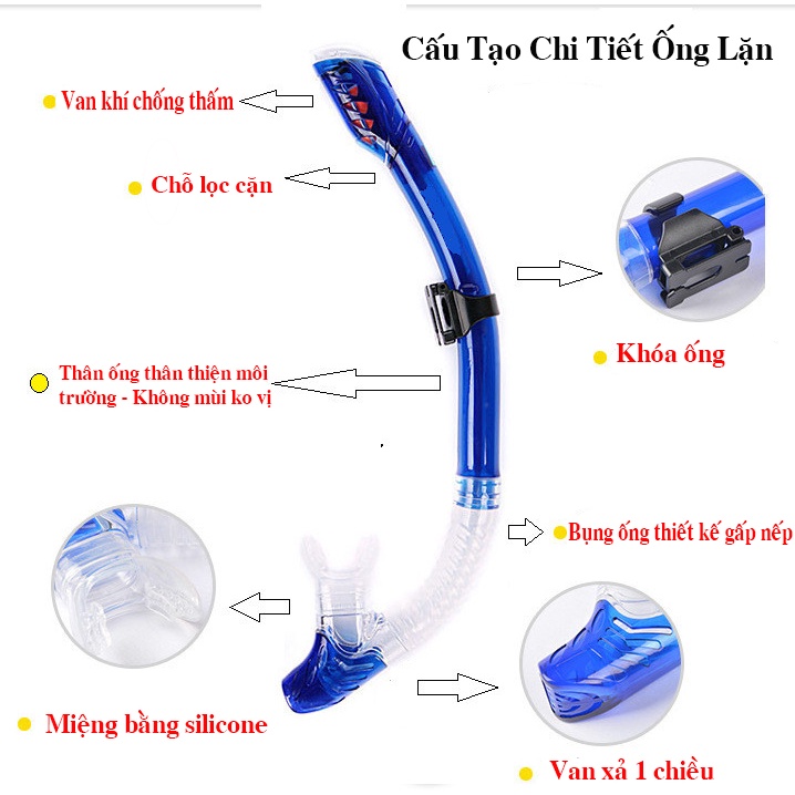 Ảnh Bộ Mặt Nạ Lặn Kèm Ống Thở Lặn Biển Ngăn Nước Cao Cấp – Mặt Kính Cường Lực Chống Mờ Cao Cấp Chính Hãng Amalife 4