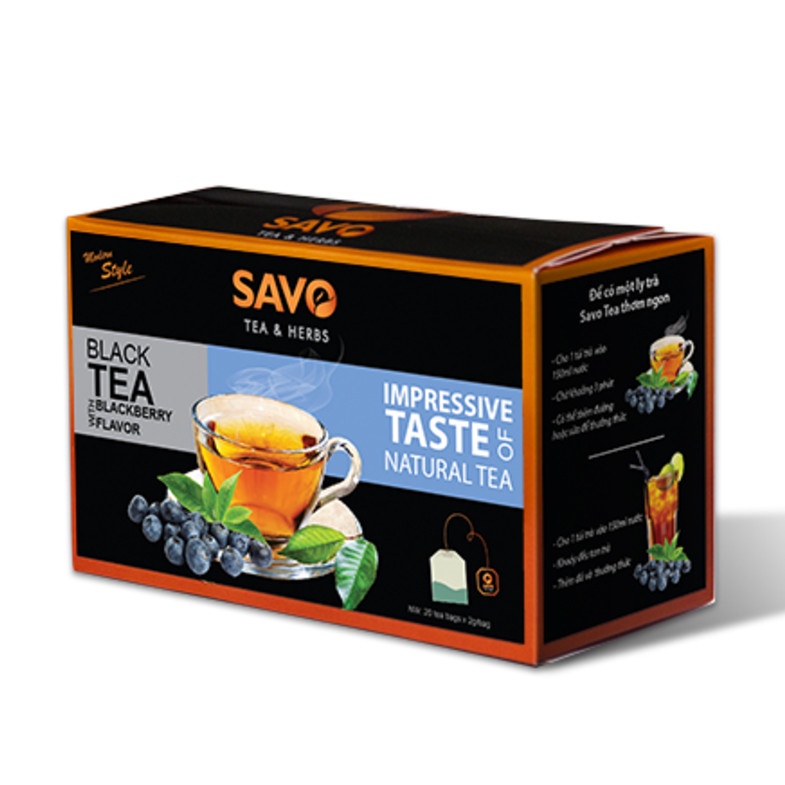 Trà Việt Quất túi lọc SAVO (BlackBerry Tea) - Hộp 25 Gói x 2g | Shopee ...