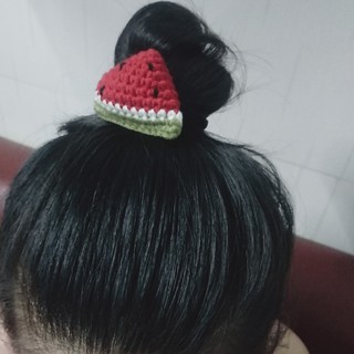 Dây buộc tóc miếng dưa hấu đỏ xinh cho nữ và bé gái 5cm |Đồ cột tóc trái cây  |Shop Rô Handmade