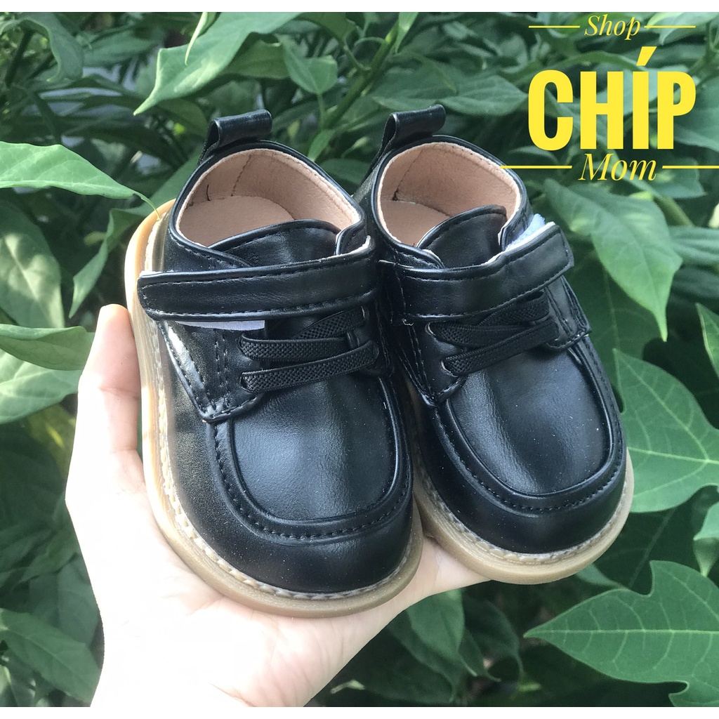 giày tây tập đi bé trai cho bé gái da PU siêu mềm đế chống trượt QCCC full hộp phong cách hàn quốc BO8815 ( có video )