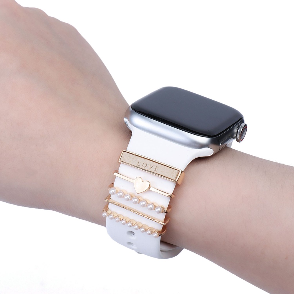 Trang Trí Cho Apple watch band Series 10 46MM ultra 8 7 6 5 4 3 2 1 Trang Trí Quyến Rũ Trang Sức Kim Cương i-watch Galaxy watch 4 3 49mm Vòng Tay Dây Silicon Phụ Kiện