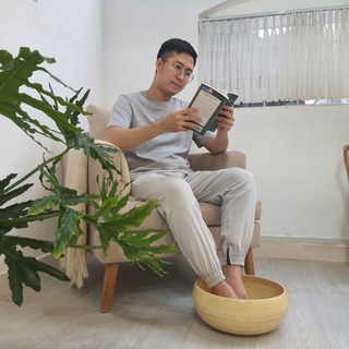Chậu ngâm chân bằng tre,hàng Việt Nam xuất khẩu, kích thước rộng 35cm sâu 14cm, chuyên dùng cho cá nhân, gia đình và spa