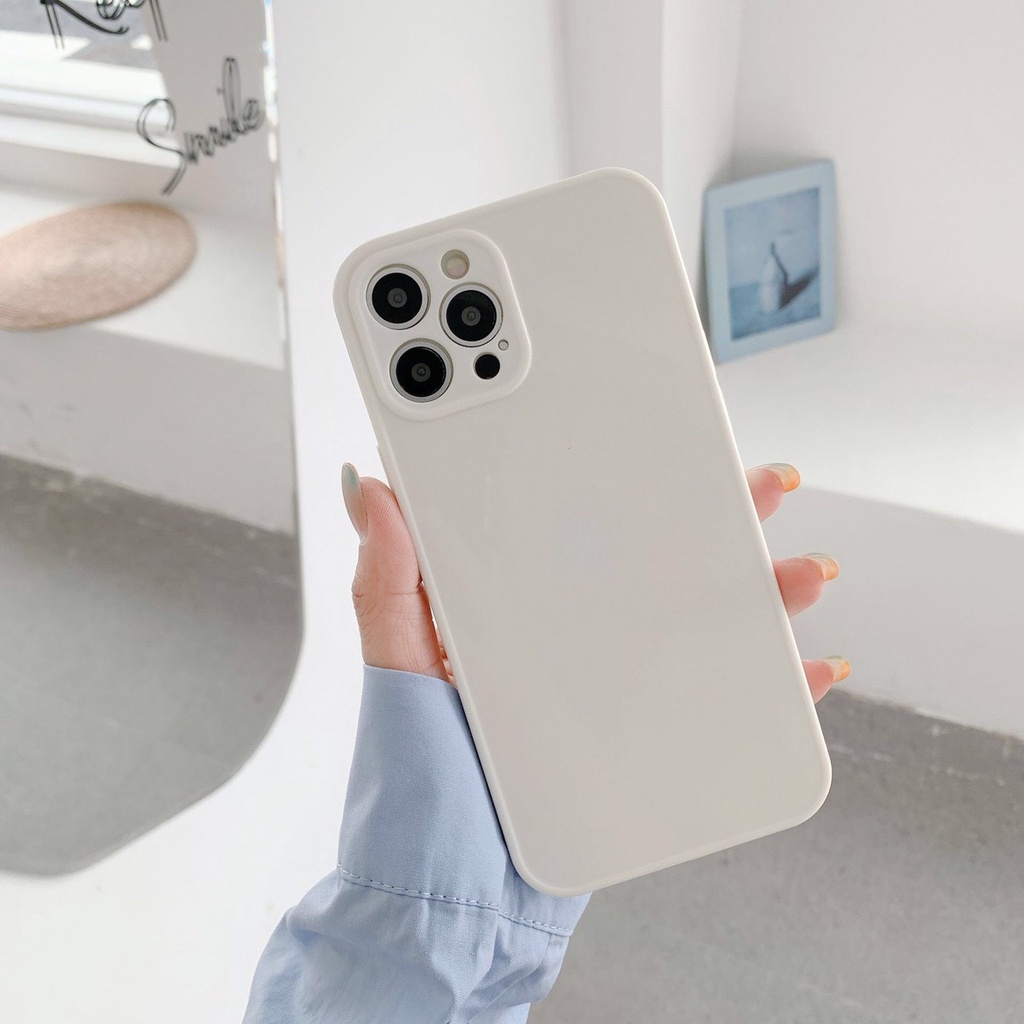 Ốp lưng cao su dẻo trắng sữa cạnh vuông cho iphone 7/7plus/8/8plus/x/xr/xs/11/12/13/pro/max/plus/promax