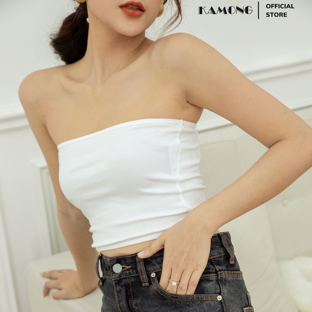 Ảnh Áo ống quây ngực KAMONG không mút chất liệu thun cotton 100% co dãn nhiều màu, nhiều size A143 3