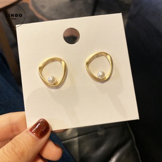 [T0201] Khuyên tai/bông tai nữ vàng tròn LINDO