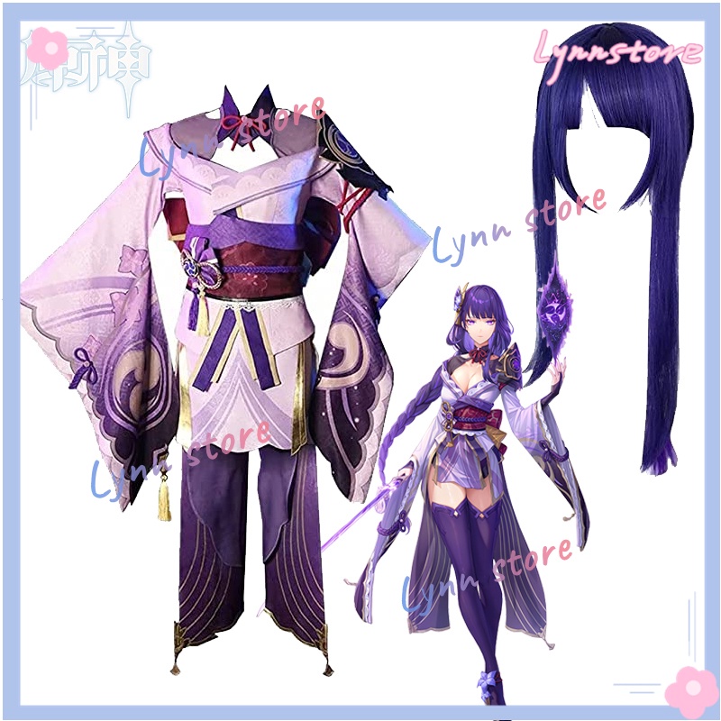 Bộ Tóc Giả Màu Tím Dùng Hóa Trang Nhân Vật Game Genshin Va Chạm Raiden ...