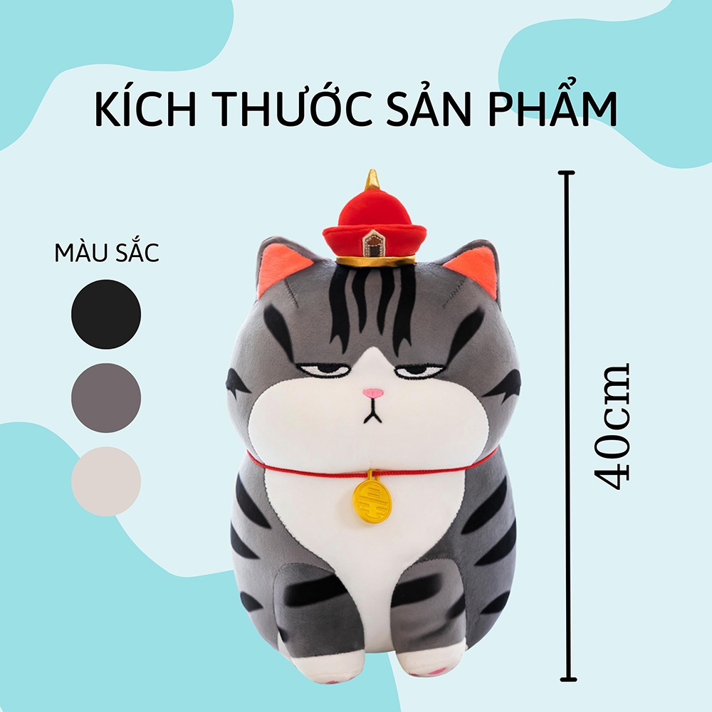 Mô tả Gấu Bông Mèo Hoàng Thượng, thú nhồi bông mèo thần tài Nhập Khẩu Cao Cấp - ZingZingMart (Hỗ trợ viết thiệp tặng quà) - 2