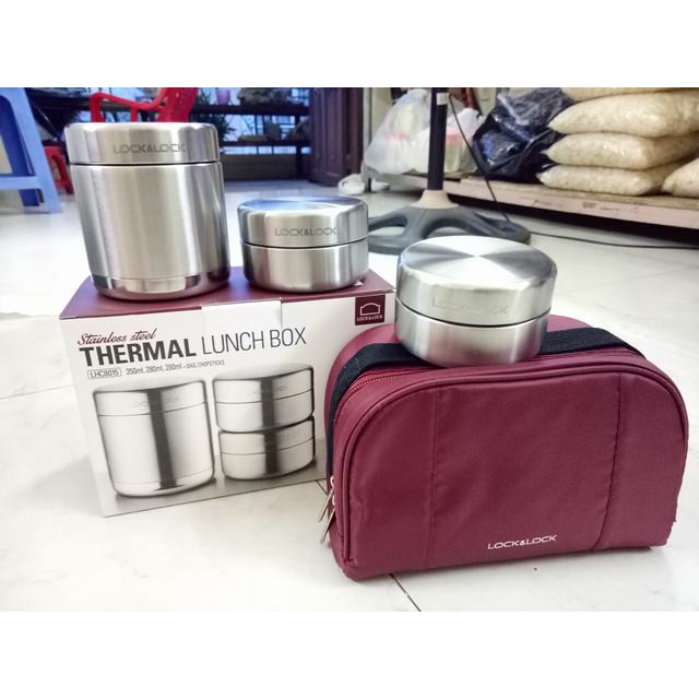 Bộ Hộp Cơm Giữ Nhiệt Inox (Thermal Lunch Box) Lock&Lock 910ml Shopee
