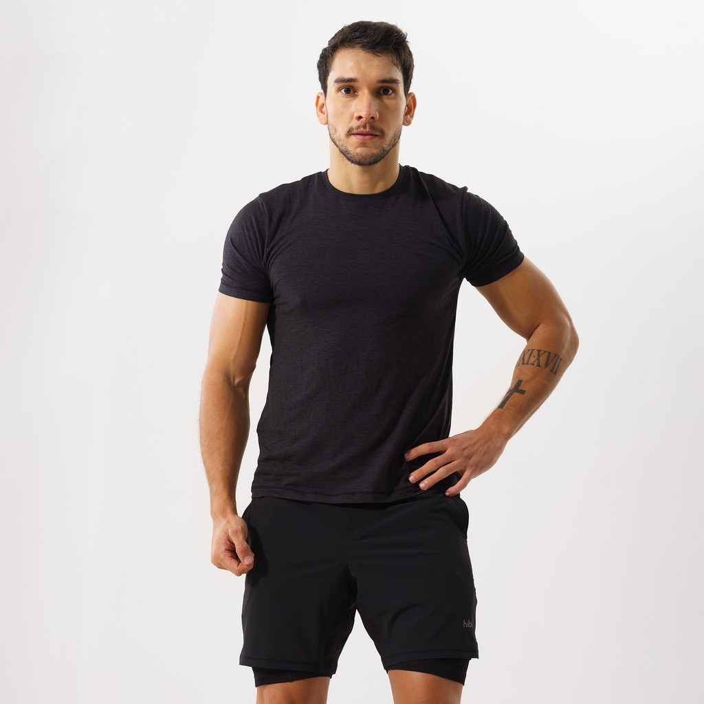 Ảnh Áo tập gym nam Hibi Sports T101, form ôm vừa, kiểu ngắn tay 1