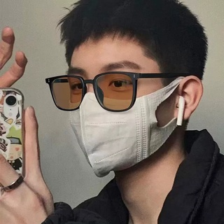 Unisex Hợp Thời Trang Chống Tia UV Kính Mát Ống Kính Màu Nâu Cho Nam Ins Thời Trang Đen Khung Vuông Kính Mắt Nữ Kính Mắt Sắc Thái Cho Nam Kính