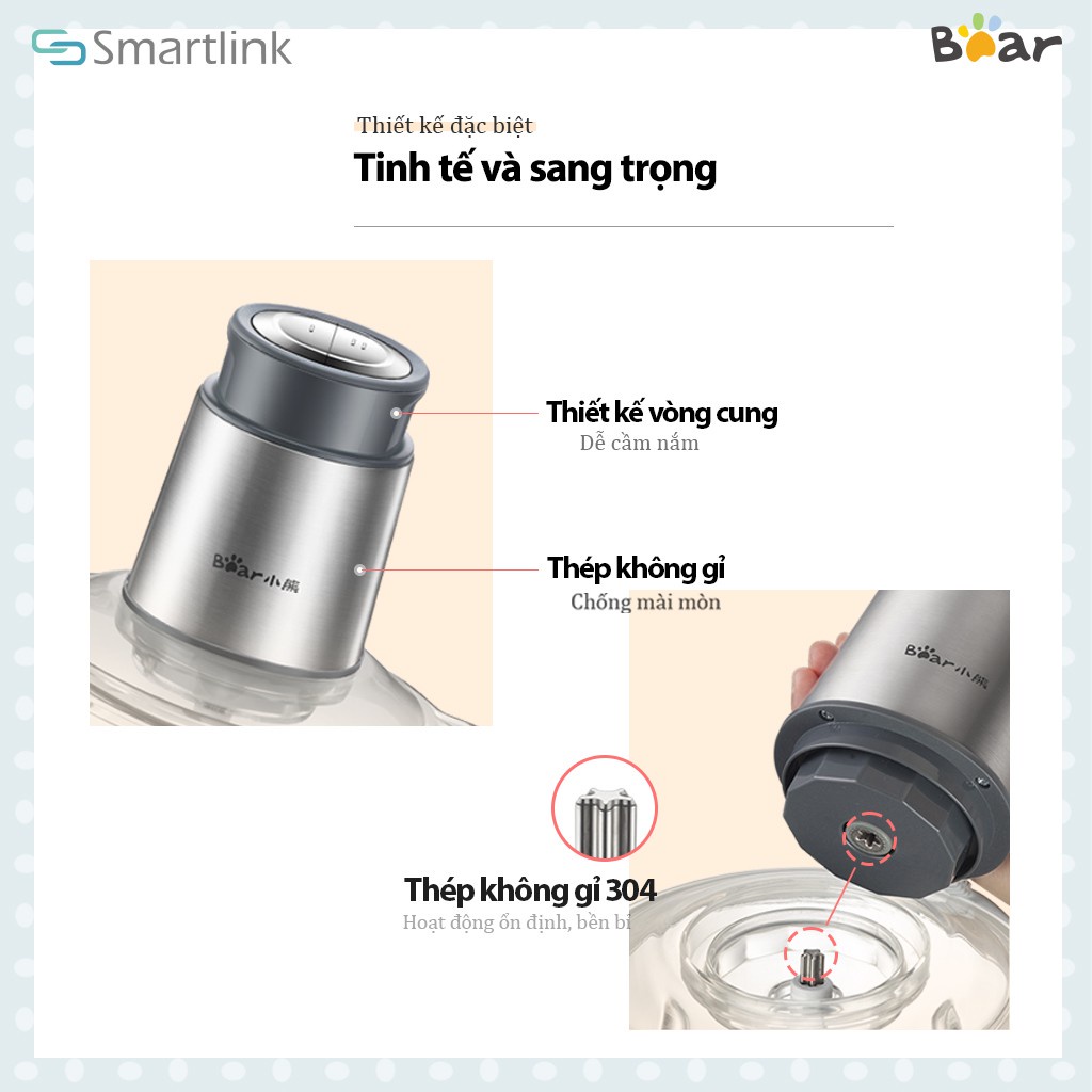 Ảnh Máy Xay Thực Phẩm Đa Năng 2L Bear QSJ-B03Y7 - Hàng Chính Hãng - Bảo Hành 18 tháng 2