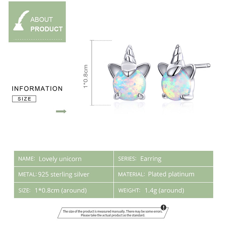 Bamoer Bông Tai Bạc 925 Đính Đá opal Hình Động Vật Đáng Yêu Cho Nữ sce737