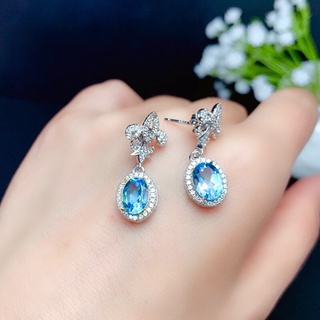Sản phẩm mới: Bông tai aquamarine kim cương - Trang sức thời trang cho bé gái