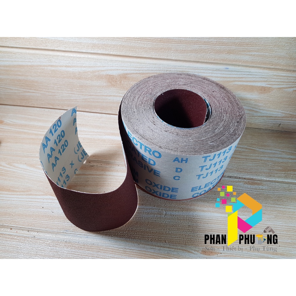 GIẤY NHÁM VẢI OXIDE / NHÁM CUỒN MÉT KHỔ 100MM  Độ hạt nhám  AA100, AA120, AA150, AA180.