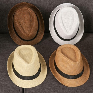 [Giao hàng từ Việt Nam] Mũ rơm Panama NOOKSTORY Mũ băng đảng Unisex Vành rộng Mũ Fedora