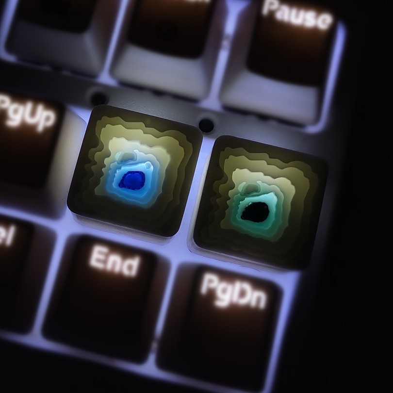 Keycap artisan Abyss xuyên led cực đẹp, thành keycap dày dặn, lắp cho bàn phím cơ | BigBuy360 - bigbuy360.vn