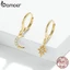 Khuyên tai Bamoer SCE1239 bằng bạc 925 không gây dị ứng hình ngôi sao và mặt trăng thời trang cho nữ
