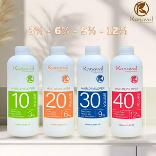 Oxy Trợ Nhuộm KANAVAL Hương Dứa Thơm Mát Không Xót Da Đầu 3%, 6%, 9%, 12% Chai 1000ml
