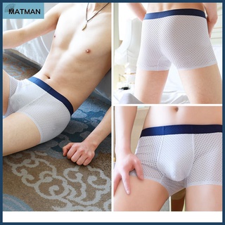 Quần Lót Lưới Nam Cao Cấp Dệt Lạnh Không Đường May, Quần Lót Boxer Nam Cotton Kháng Khuẩn Co Giãn