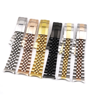 Dành Cho Rolex 36mm Datejus Dây Đeo Đồng Hồ 19mm 20mm Cong End Vít Liên Kết 316L Thép Không Gỉ Năm Thánh Vòng Tay Ban Nhạc